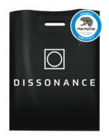 Пакет ПВД с логотипом магазина dissonance, СПб, 70 мкм, 36*45, черный