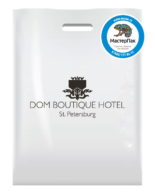 Пакет ПВД с логотипом dom boutique hotel, Санкт-Петербург, 70 мкм, 30*40 см, белый