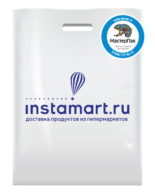 Пакет ПВД с логотипом instamart.ru, 30*40, 70 мкм, белый