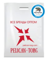 Пакет ПВД с логотипом pelican-torg, Петрозаводск, 70 мкм, 30*40, вырубная ручка