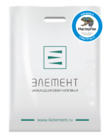 ПВД пакет повышенной плотности 70 мкм с логотипом  инжиниринговой компании "Элемент"