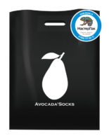 Пакет ПВД, 70 мкм, с вырубной ручкой и логотипом avocada socks