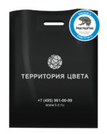 Пакет ПВД, 70 мкм, с вырубной ручкой и логотипом Территория цвета