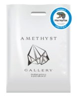 Пакет ПВД, 70 мкм, с вырубной ручкой и логотипом amethyst gallery