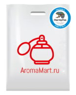 Пакет ПВД, 70 мкм, с вырубной ручкой и логотипом aromamart.ru