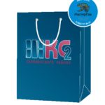 Пакет подарочный, бумажный, 30*40, 200 гр., с люверсами, ручка шнур, с логотипом ЖКС 2, Санкт-Петербург