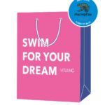 Пакет подарочный, бумажный, 22*24, 200 гр., с люверсами, ручка шнур, с логотипом Swim for your dream, Москва  