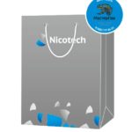 Пакет подарочный, бумажный, 25*35, 200 гр., с люверсами, ручка шнур, с логотипом Nicotech, Москва  