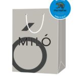 Пакет подарочный, бумажный, 20*25, 200 гр., с люверсами, ручка шнур, с логотипом MILO, Москва  