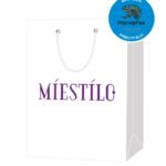 Пакет подарочный, бумажный, 11*15, 200 гр., с люверсами, ручка шнур, с логотипом MIESTILO, Санкт-Петербург