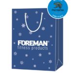 Пакет подарочный, бумажный, 30*40, 200 гр., с люверсами, ручка шнур, с логотипом FOREMAN, Санкт-Петербург