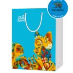 Пакет подарочный, бумажный, 23*32, 200 гр., с люверсами, ручка шнур, с логотипом DAVICI, Москва  