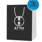 Пакет подарочный, бумажный, 15*21, 200 гр., с люверсами, ручка шнур, с логотипом ATYN, Якутск